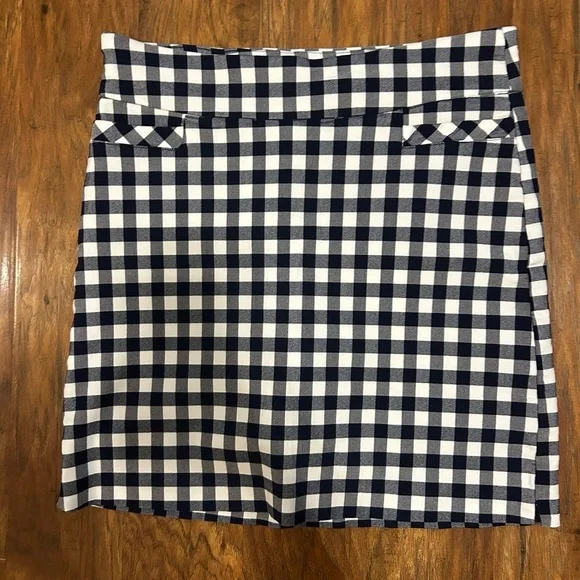 Plaid Mini Skirt in Navy Blue and White Women’s Size 10 - Picture 2 of 9